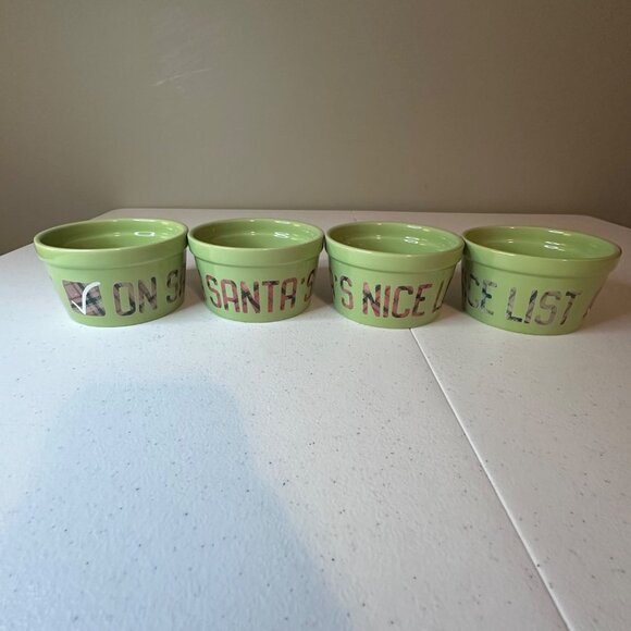 Christmas Holiday Themed Bowls Santa's Nice List and Naughty Plaid Design Winter - Picture 1 of 7